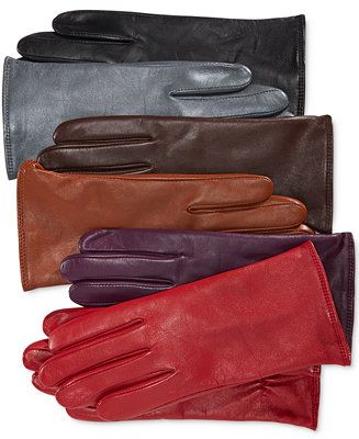 Charter Club Cashmere Lined Leather Tech Gloves, Only at Macy's | Macys (US)
