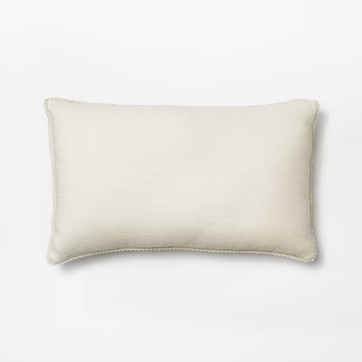 Chambray Throw Pillow with Lace Trim - Threshold™ designed with Studio McGee | Target