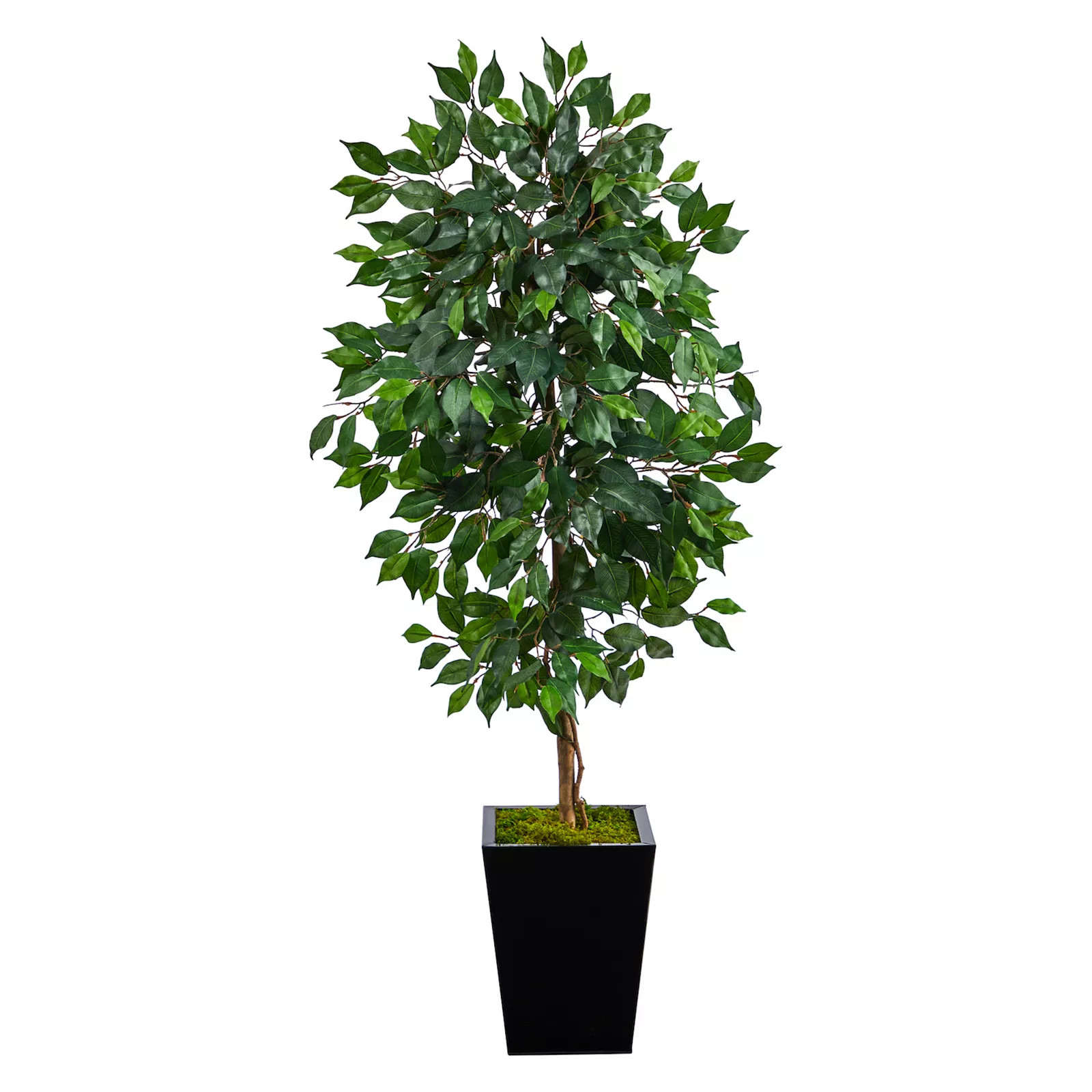 nearly natural 5-ft. Ficus Artificial Tree in Black Metal Planter, Green | Kohl's