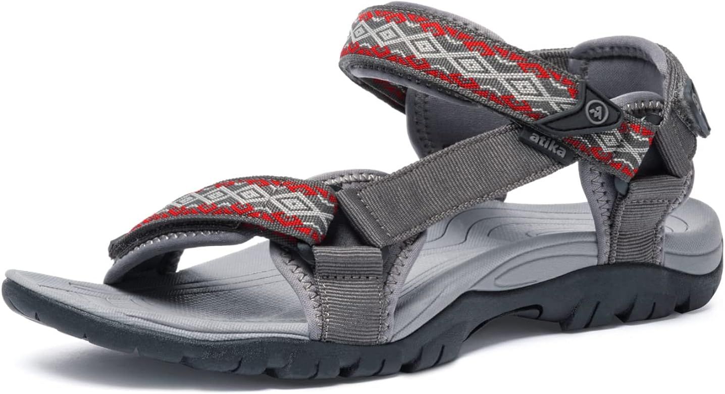 atika Men's Outdoor Hiking Sandals, Open Toe Arch Support Strap Water Sandals, Lightweight Athletic  | Amazon (US)