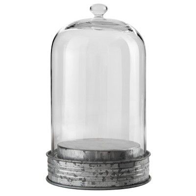 Artland Oasis Glass 11.5 Inch Large Botanical Cloche with Galvanized Base | Target