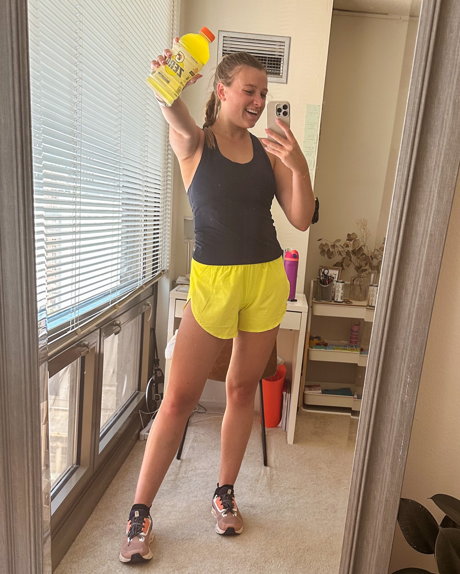 Matching my Gatorade to my shorts post 7 mile run 