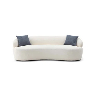 Mid Century Modern Curved Sofa, 3 Seat Cloud couch Boucle sofa Fabric Couch for Living Room, Bedroom, Office | Wayfair North America