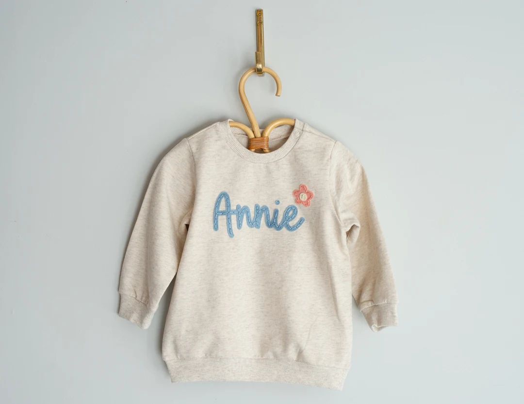Custom Hand-embroidered Baby Toddler Sweatshirt  Personalized - Etsy | Etsy (US)