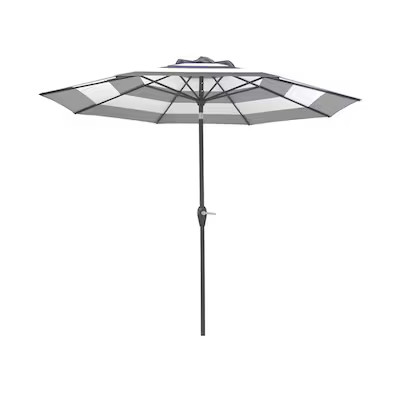 allen + roth 9-ft Aluminum Black Auto-tilt Market Patio Umbrella | Lowe's