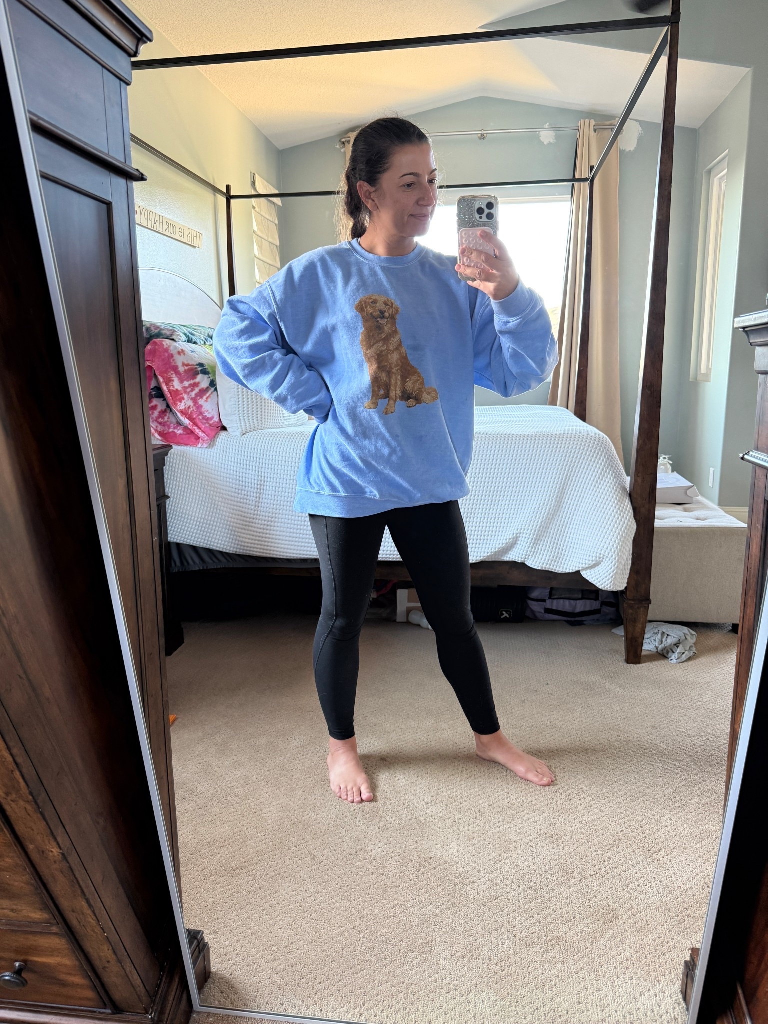 the cutest golden retriever sweatshirt from anthropologie 🐾 reminds me of my birdie girl and instantly puts me in a good mood. soft, oversized, and pure comfort. perfect for school drop-off, coffee runs, or cuddling your actual golden retriever.

sizing stats:
5’3”
145 pounds
wearing medium for a relaxed fit

anthropologie sweatshirt, golden retriever sweatshirt, cute dog sweatshirt, cozy fall outfit, mom athleisure outfit, comfy sweatshirt outfit, casual leggings outfit, golden retriever lover gift, anthropologie dog collection, soft crewneck sweatshirt, weekend outfit idea, fall cozy outfit, casual mom look, comfy clothes aesthetic, cute pet sweatshirt

#LTKHoliday #LTKGiftGuide #LTKSeasonal