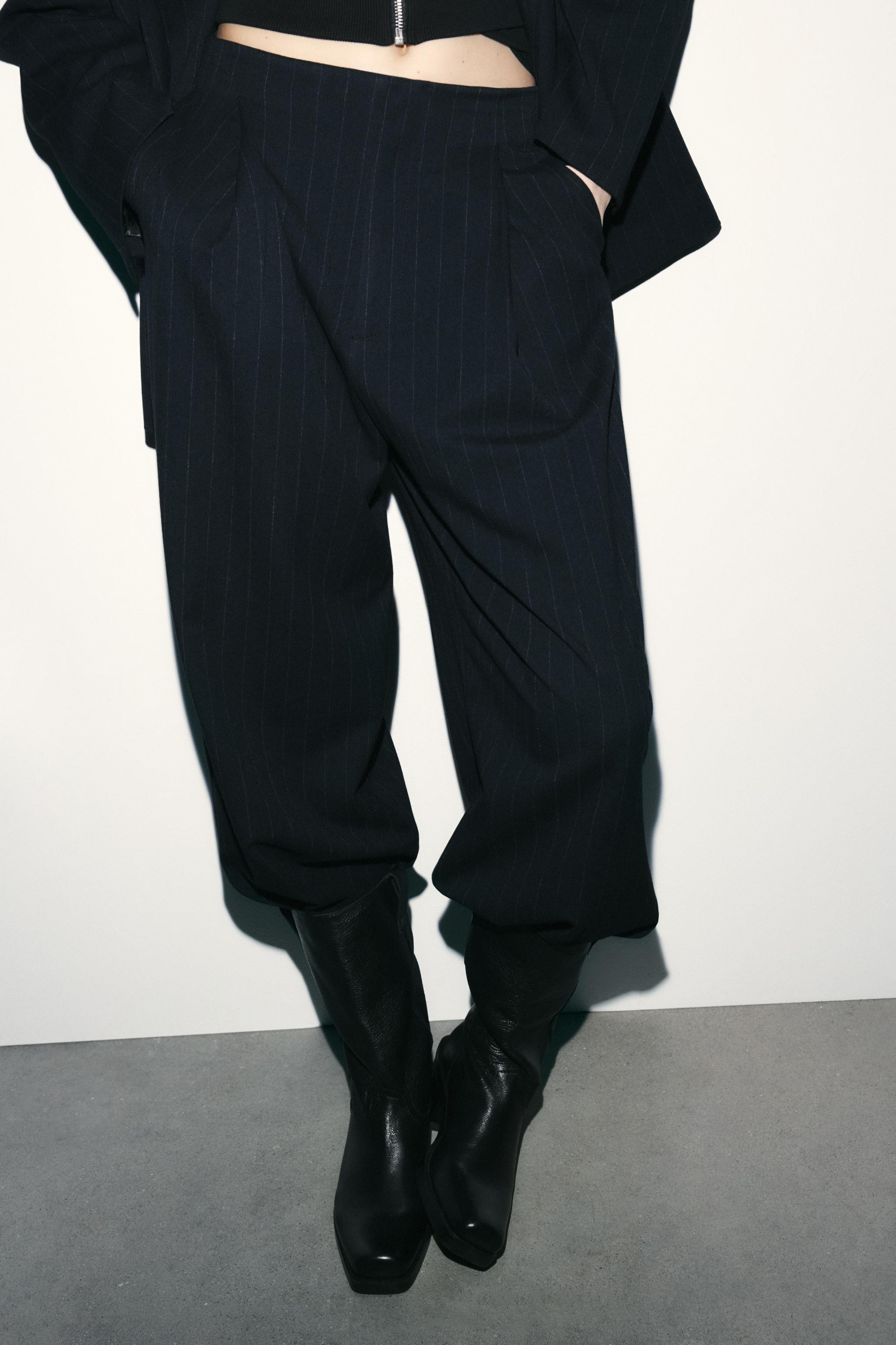 PINSTRIPE PLEATED JOGGER PANTS | Zara US