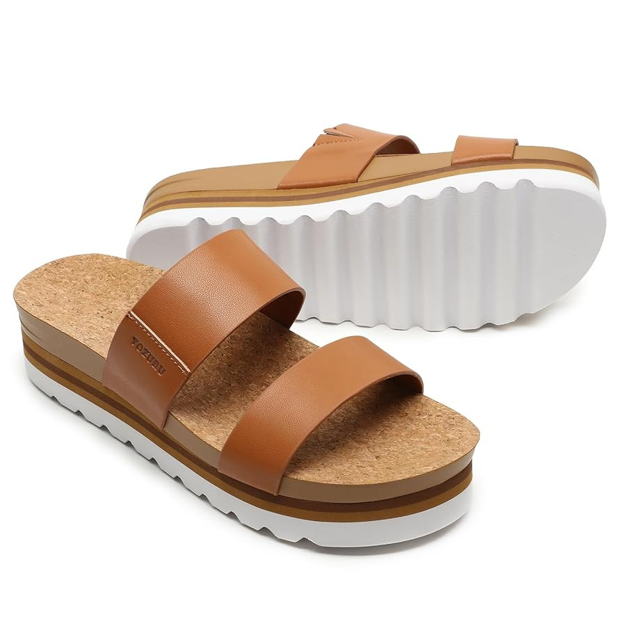 Yozuru Womens Platform Sandals with Arch Support Slip on Slides Comfortable Summer Beach Sandals ... | Amazon (US)