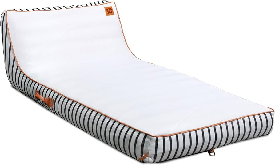 Big Joe Lux Chaise Premium Inflatable Pool Float, Black and White Cape Stripe, Premier Mesh, Dura... | Amazon (US)