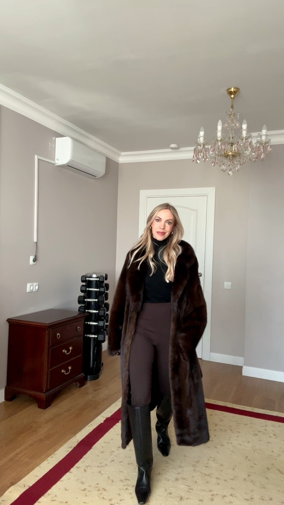 Black and brown outfit, long brown fur coat, Zara body shaping chocolate brown leggings, winter fashion, style over 40 

#LTKOver40 #LTKSeasonal #LTKFindsUnder50