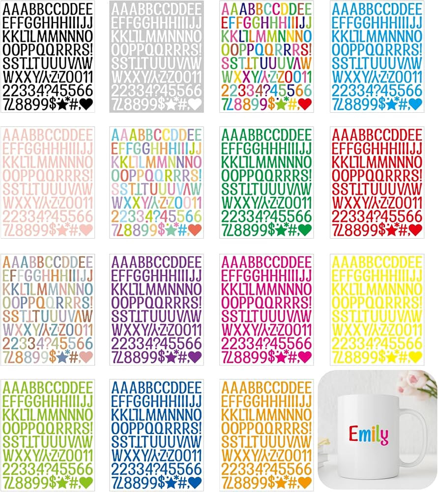 1920Pcs Letter Stickers 20 Sheets Alphabet Stickers 1 Inch Vinyl Self-Adhesive Waterproof Letters... | Amazon (US)