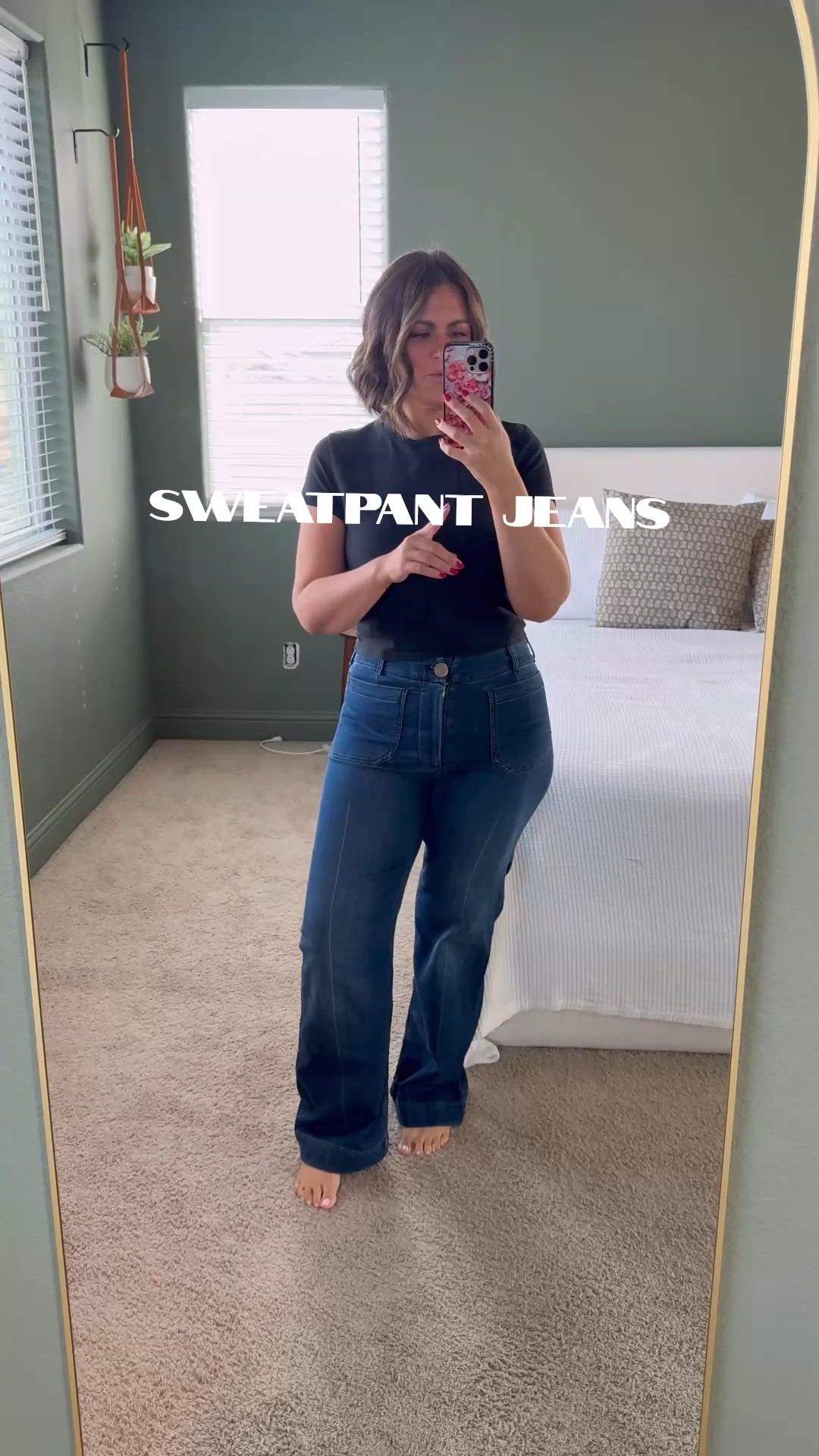 Size 30 - size down 1 if in between 
Code: COURTNEYH20 for 20% off of $100 on the whole site!!

Sweatpants jeans, size 12, midsize, casual style, mom style, closet staple @Anthropologie #anthropartner

#LTKOver40 #LTKMidsize #LTKSaleAlert