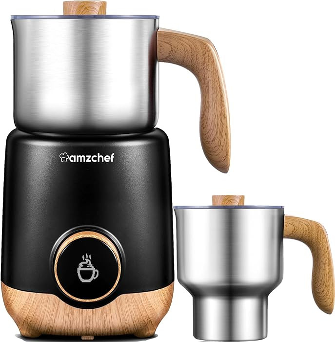 AMZCHEF Milk Frother Steamer, 8-in-1 IH Induction Heating Frother with 2 Cups (21oz & 13.5oz), Au... | Amazon (US)