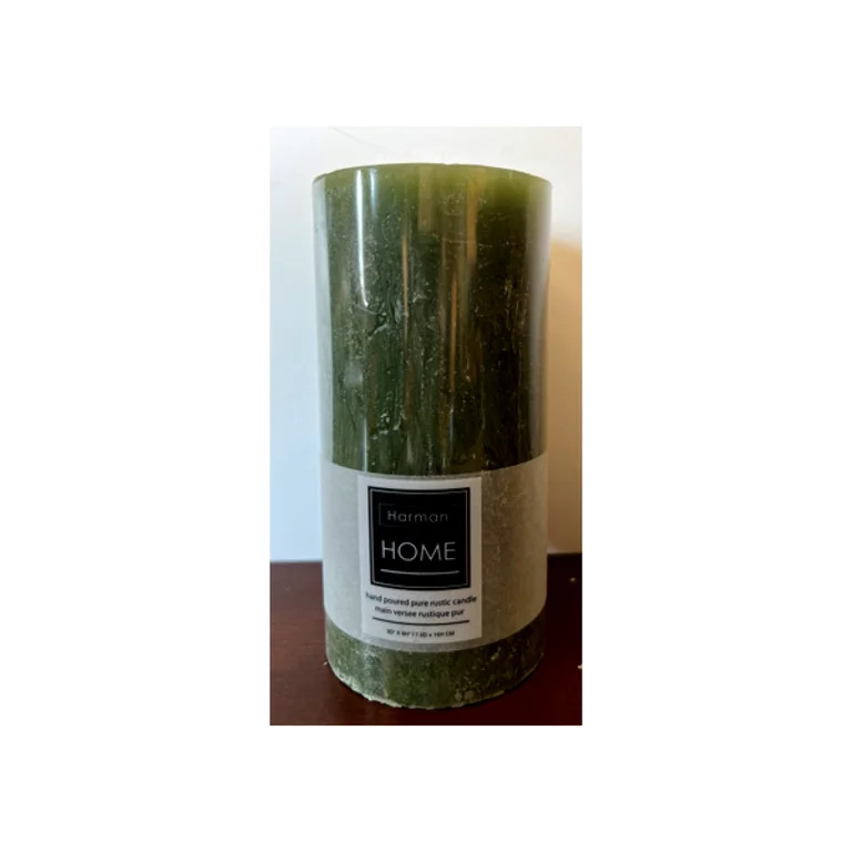 Set of 2 Green Hand Poured Pillar Candle | Walmart (US)