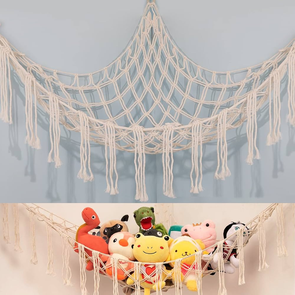 YELIENM Boho Stuffed Animals Net or Hammock Large,55 inch Toy Hammock Macrame Stuff Animal Storag... | Amazon (US)