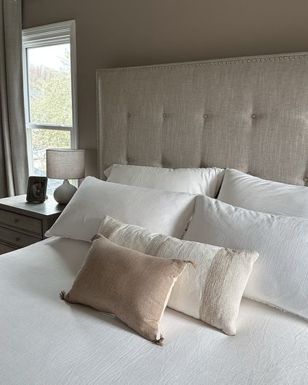 Bedding details from target and Casaluna. Beautiful linen duvet and cotton sheets, neutral bedroom and bed #ltkbedroom 

#LTKhome