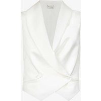 Double-breasted silk-crepe top | Selfridges