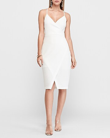 Textured Cami Wrap Sheath Dress | Express