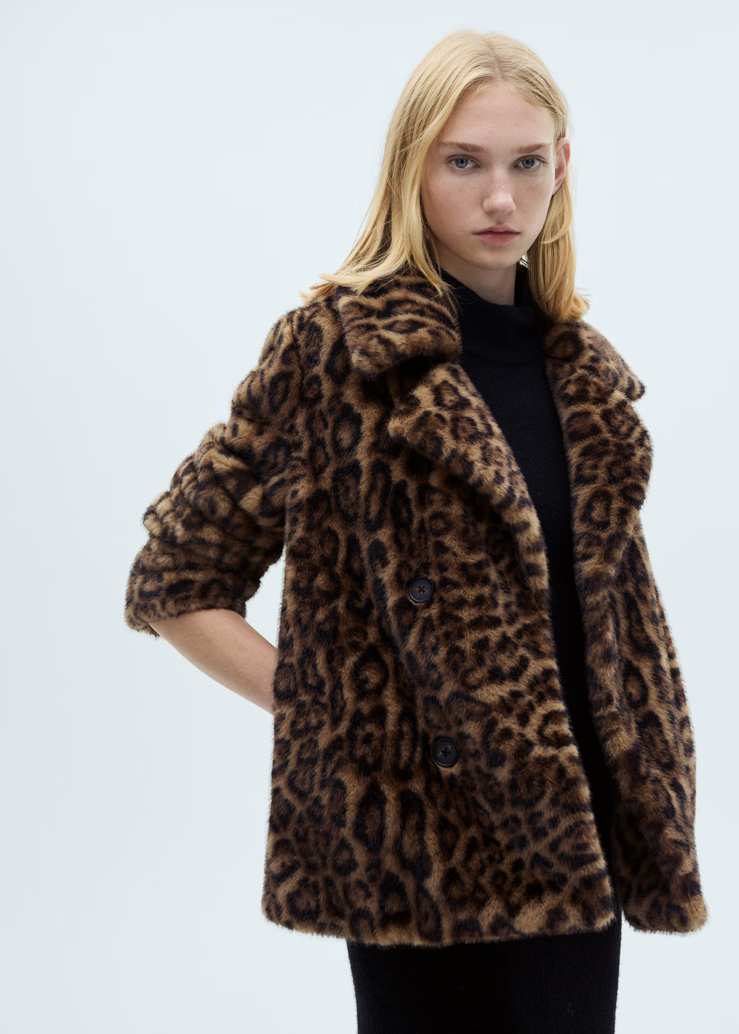 Leopard fur-effect coat - Women | MANGO USA | Mango (US/MX/AU)