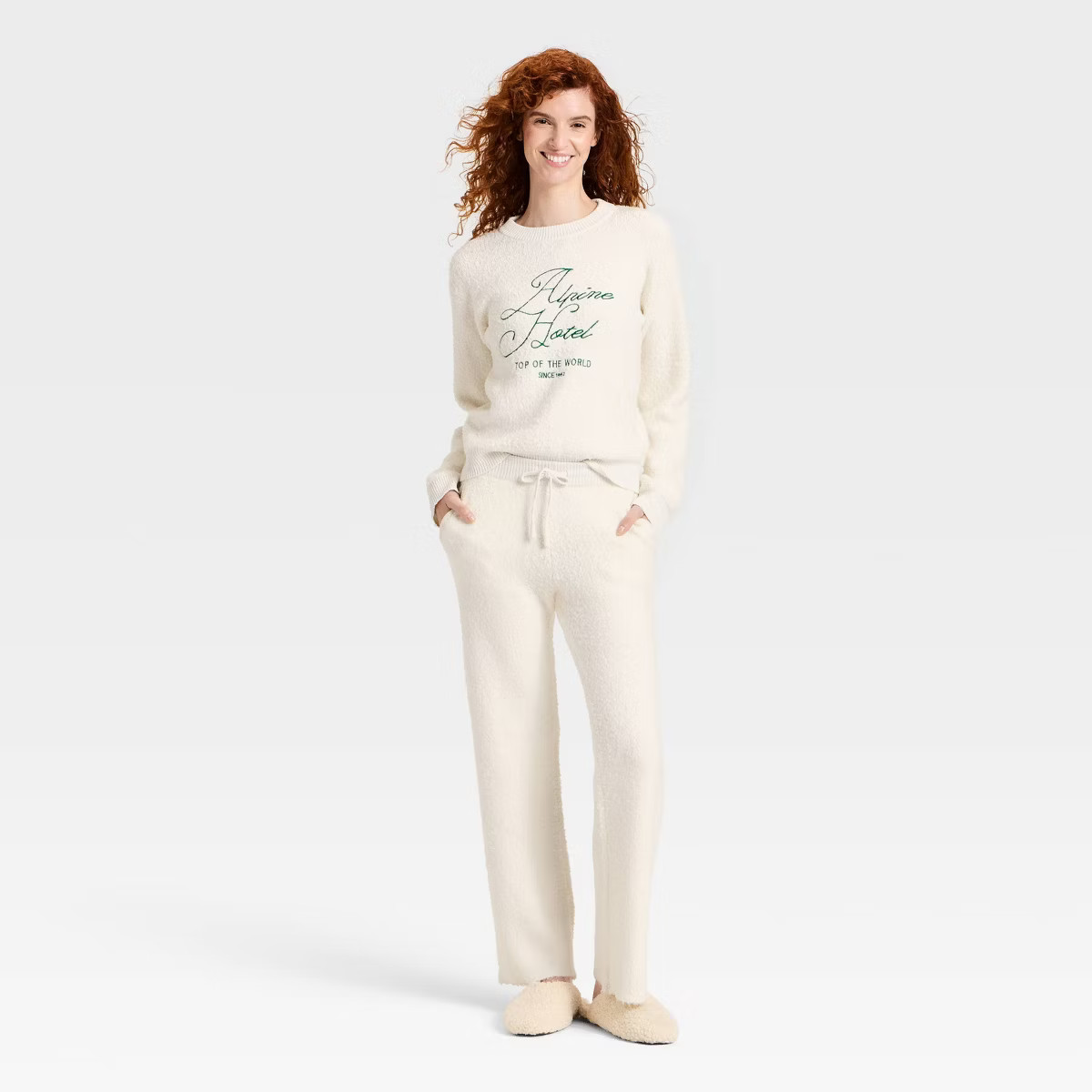 Women's Cozy Alpine Knit Bouclé Crewneck Pullover Sweater - Universal Thread™ Cream | Target