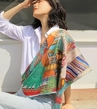 100% Pure Mulberry Silk Scarf 35" Large Square Lightweight Headscarf –Women’s Hair Wraps The ... | Amazon (US)