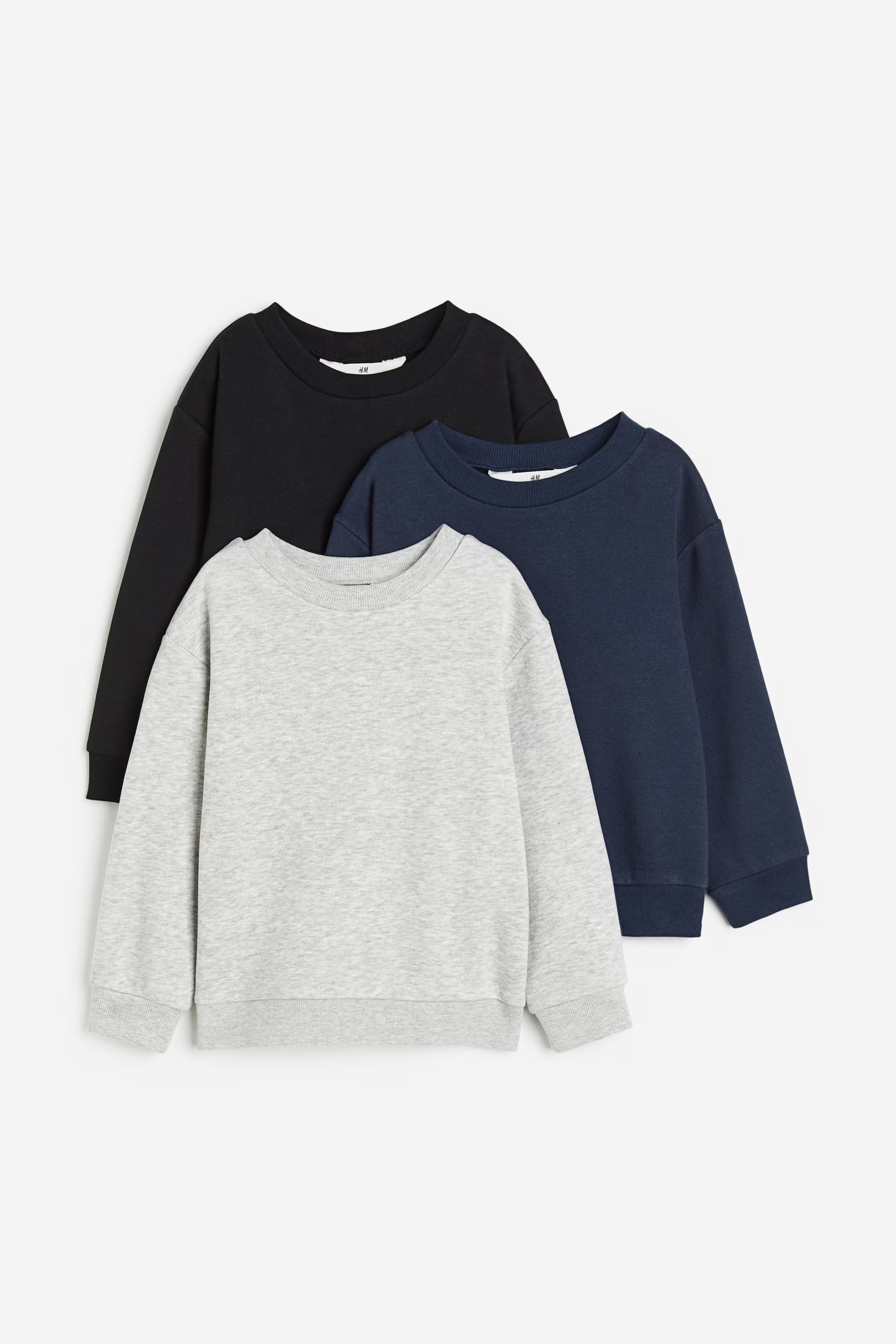 3-pack Sweatshirts - Gray melange/navy blue - Kids | H&M US | H&M (US + CA)