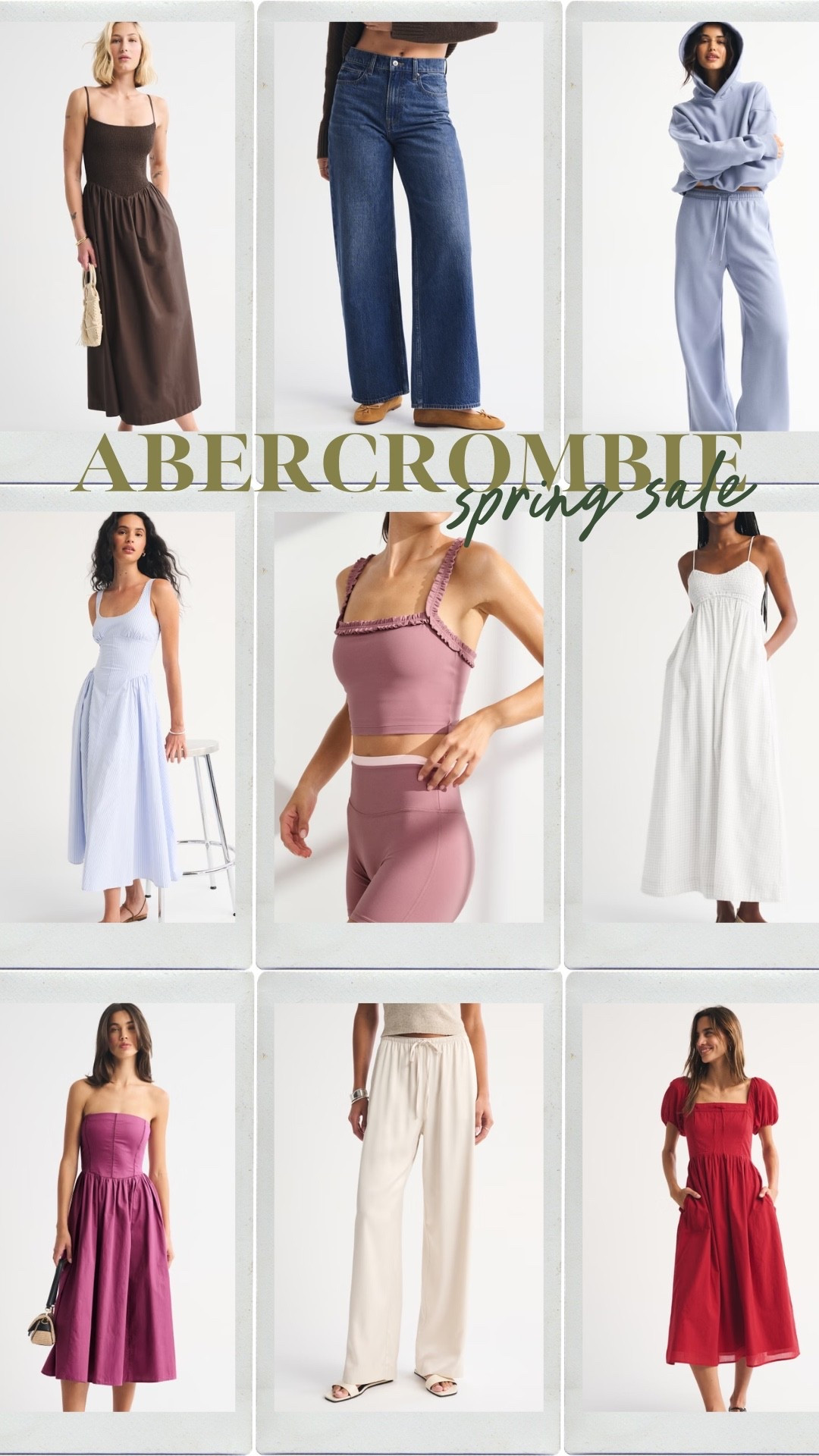 Abercrombie x LTK spring sale
Copy code in the app to get 25% off everything
Spring dresses
Spring midsize outfit
Spring jeans

#LTKSeasonal #LTKSaleAlert #LTKSpringSale