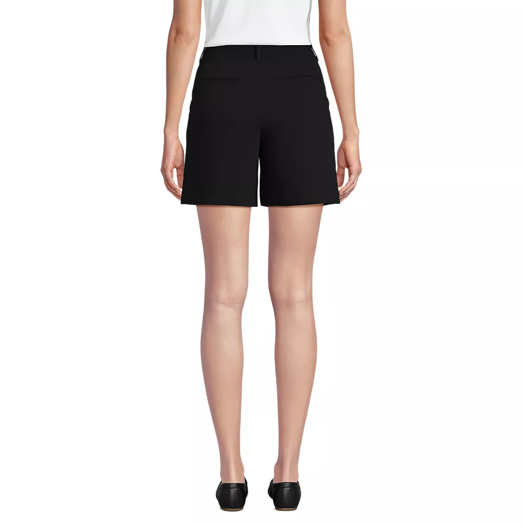 Women's High Rise Pleated Crepe 7" Shorts | Lands' End (US)
