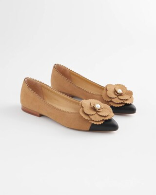 Women's Microsuede Ballet Flats in Caramel Apple | Chico's | Chico's