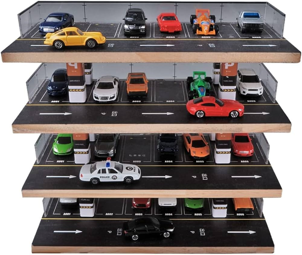 1/64 Scale 4-Tiers Diecast Model Car Display Case for Lego Vehicles Hot Wheels Nascar Diorama Sce... | Amazon (US)