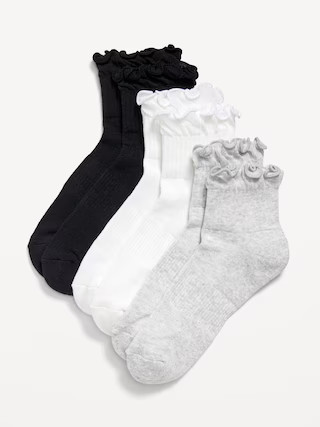 Ruffled Athletic Socks 3-Pack | Old Navy (US)