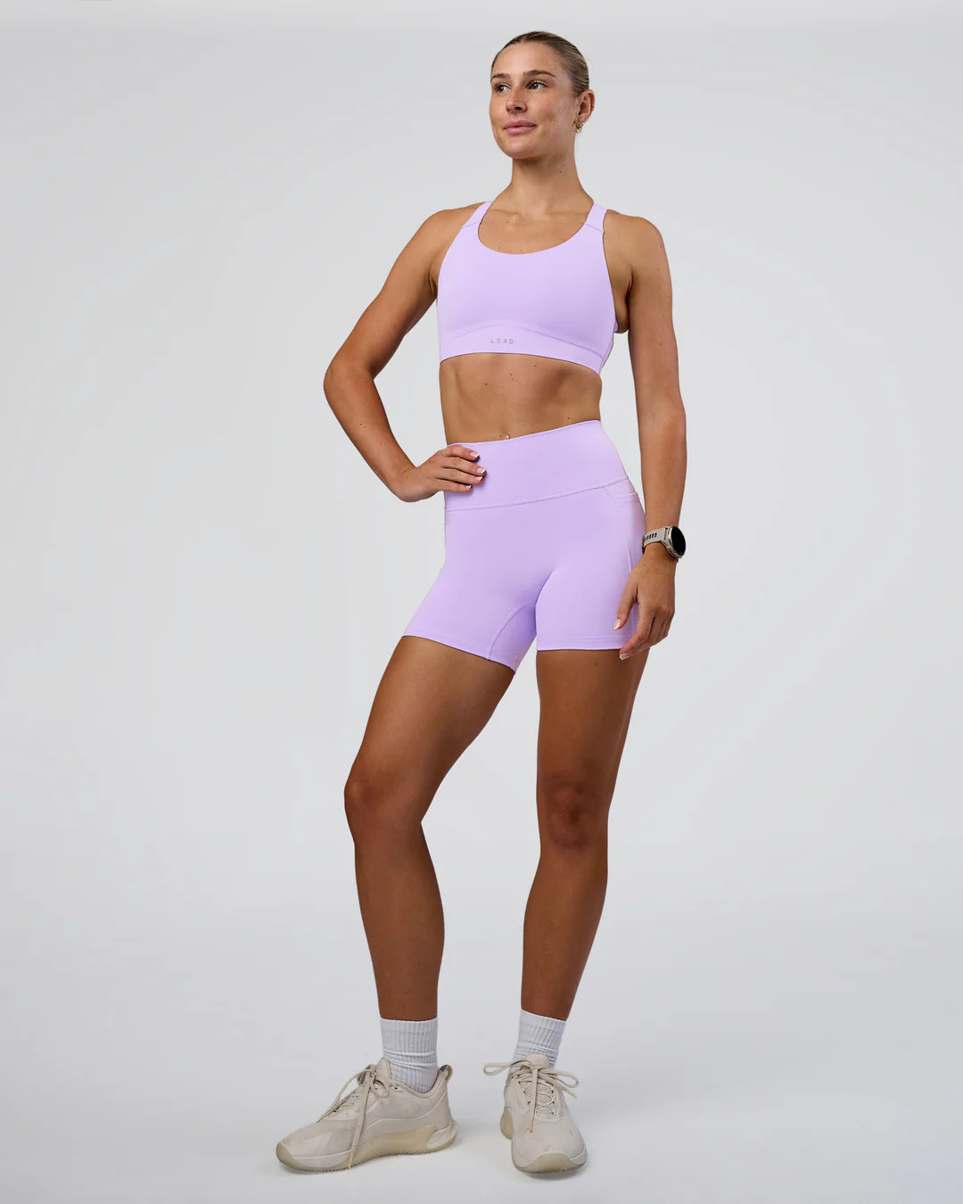 Fusion Ultra High-Rise 4" Short Pockets - Pale Lilac | LSKD | LSKD