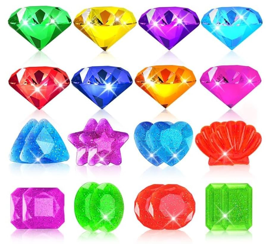 MARFOREVER 30 Pcs Large Diving Toys for Pool, Big Pool Gems Pirate Treasure Diamond Diving Gems U... | Amazon (US)