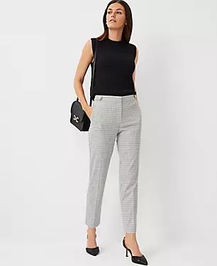 The Button Tab Eva Ankle Pant in Plaid | Ann Taylor (US)
