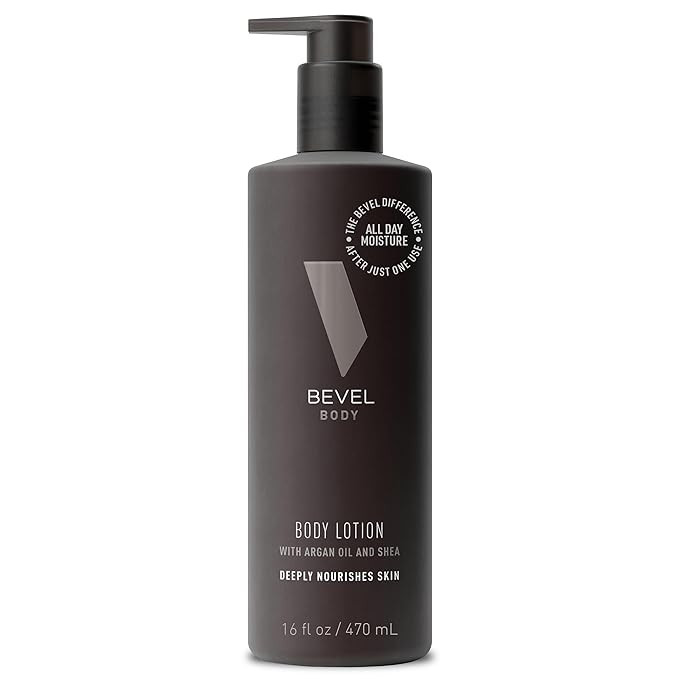 Bevel All Day Body Lotion for Men with Shea Butter and Argan Oil, Lightweight Formula Softens and... | Amazon (US)