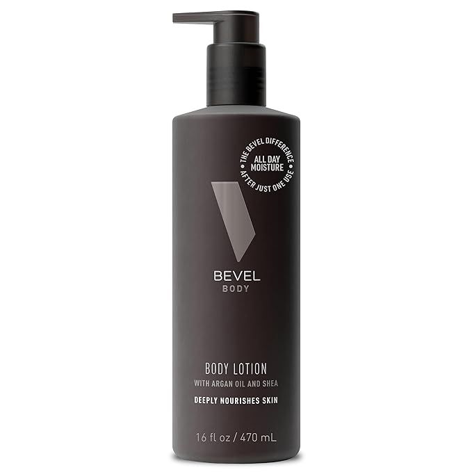 Bevel All Day Body Lotion for Men with Shea Butter and Argan Oil, Lightweight Formula Softens and... | Amazon (US)