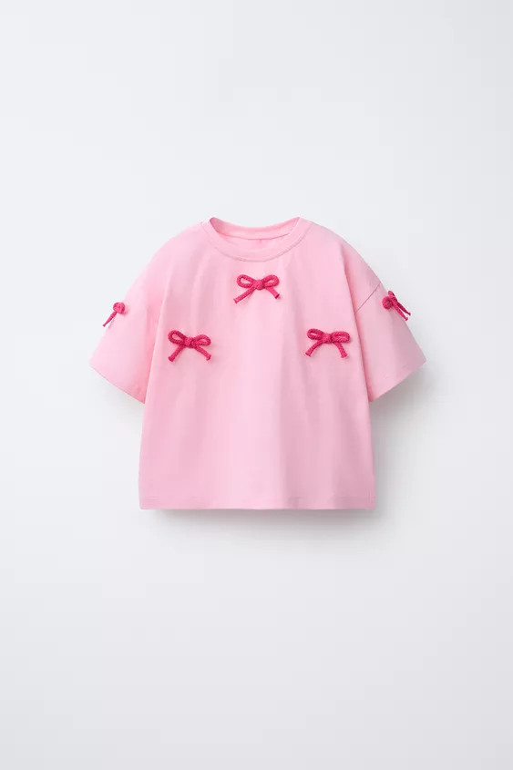 CROCHET BOW T-SHIRT | Zara US