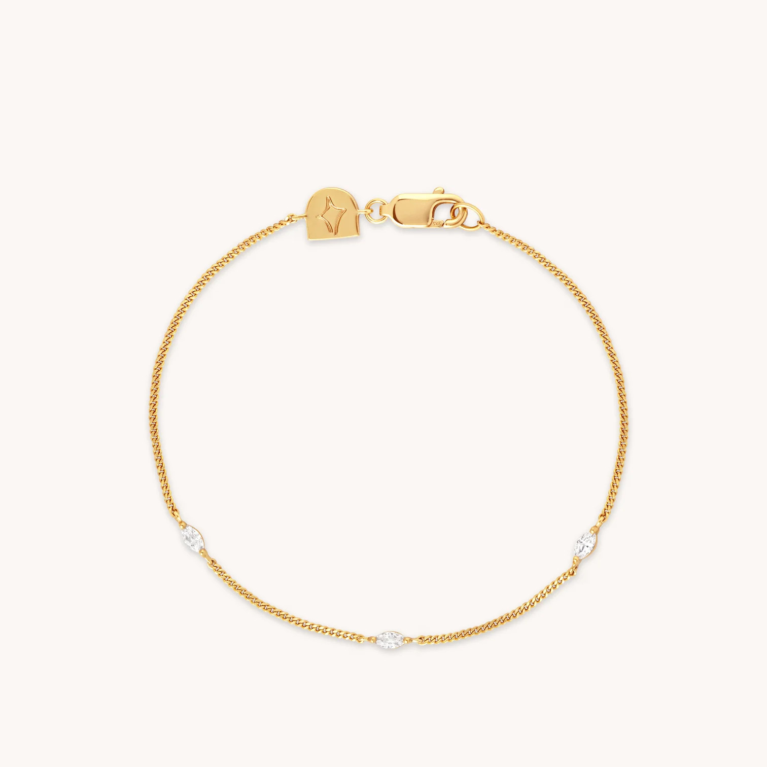 Navette Crystal Bracelet in Gold | Astrid & Miyu UK