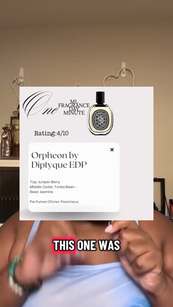 Final thoughts:
Scent is just SOOOOOO subjective. I try to throw myself into a box and say ok I only like these kinds of fragrances and find myself liking things that don’t fit the “boxes” that I always enjoy. SOML I feel like my dating history is like this too 🤣.

I suprisingly liked this I could see it pairing really nice with Aqua Hour by BBW but time will tell if I ever truly revisit Diptyque.

#fragrance #fragrancereview #series #diptyque #orpheondiptyque

#LTKBeauty #LTKselfcare #LTKvlog