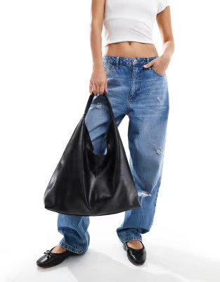 ASOS DESIGN large scoop tote bag in black | ASOS (Global)