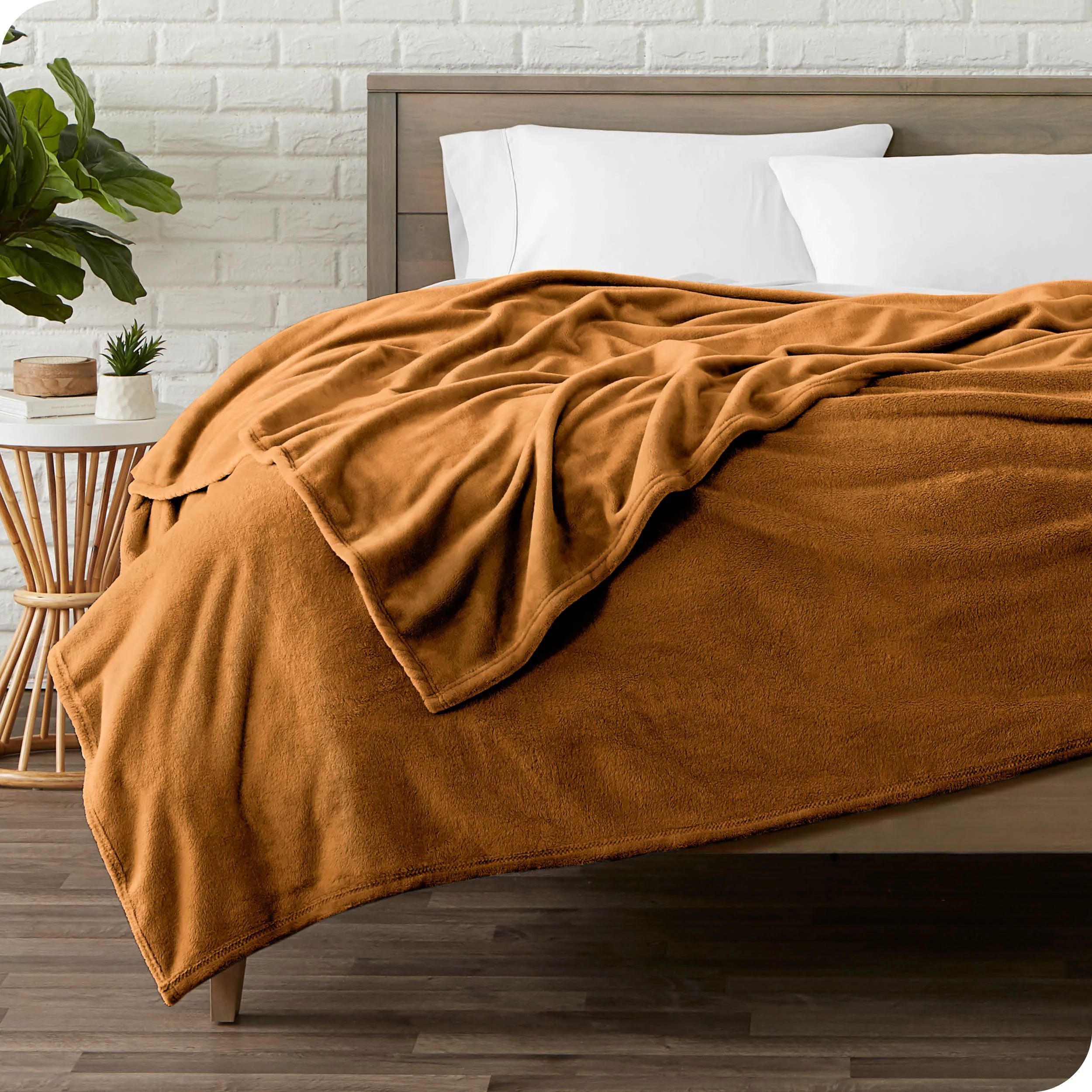 Bare Home Microplush Fleece Blanket, Plush, Ultra Soft, Twin/Twin XL, Sienna | Walmart (US)