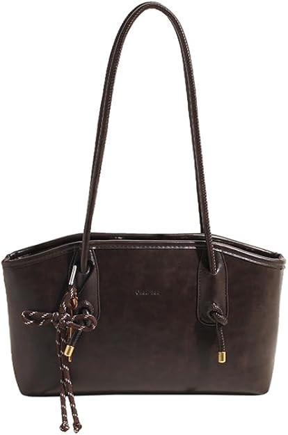 Vintage Shoulder Bag for Women Fall Hobo Handbag Brown Purse Faux Leather Shoulder Purse with Zip... | Amazon (US)