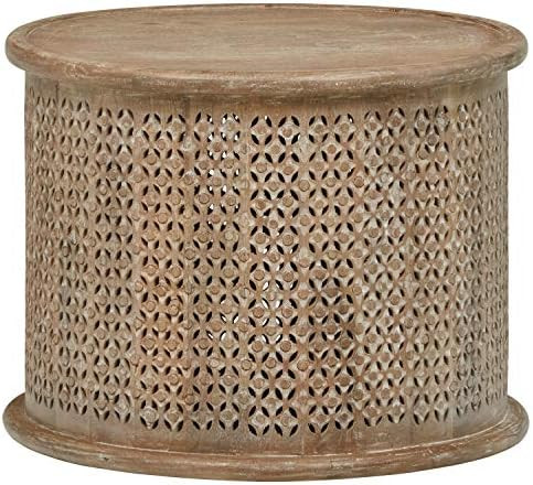 Amazon Brand – Stone & Beam Commodore Casual Round Coffee Table, 23.6"W, Whitewash Mango Wood | Amazon (US)