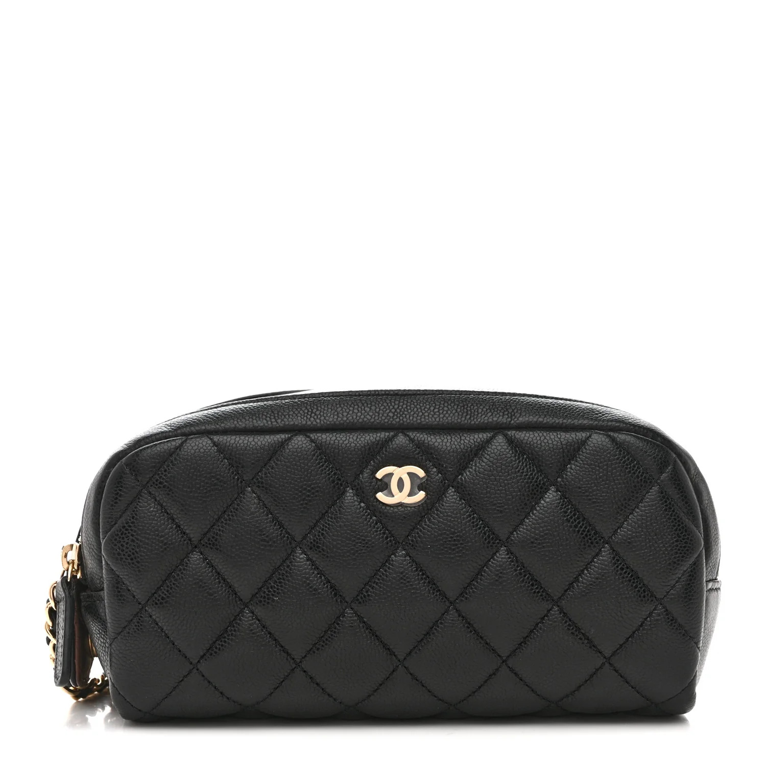 Chanel Caviar Quilted Toiletry Case With Chain Black 1843077 | FASHIONPHILE (US)