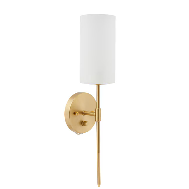 allen + roth Odessa 4.728-in W 1-Light Brushed Gold Transitional Wall Sconce | Lowe's
