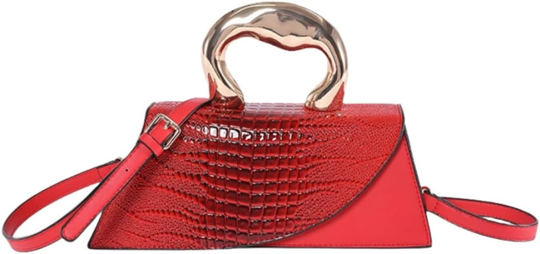 Women Vegan Leather Evening Handbag Crocodile Pattern Handle Clutch Purse Cross Body Envelope Bag | Amazon (US)