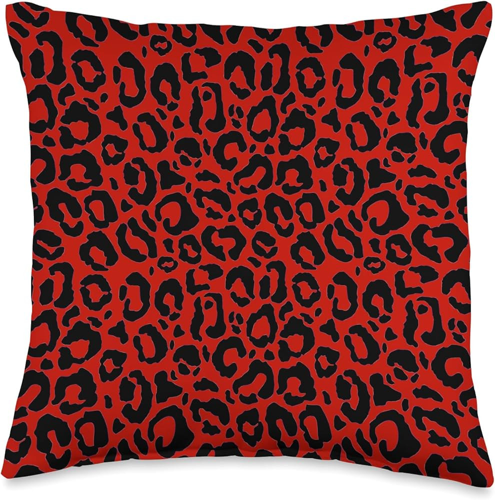 Red Leopard Throw Pillow Cheetah Print Animal Lover Throw Pillow | Amazon (US)