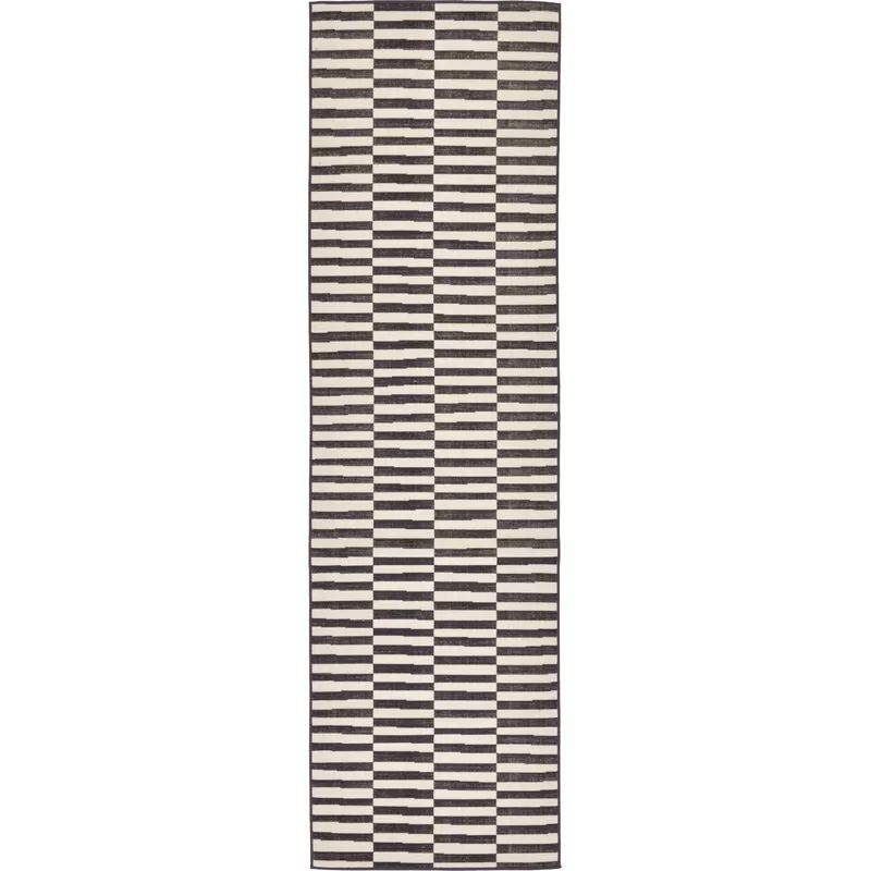 Kyree Striped Ivory/Black Area Rug | Wayfair North America
