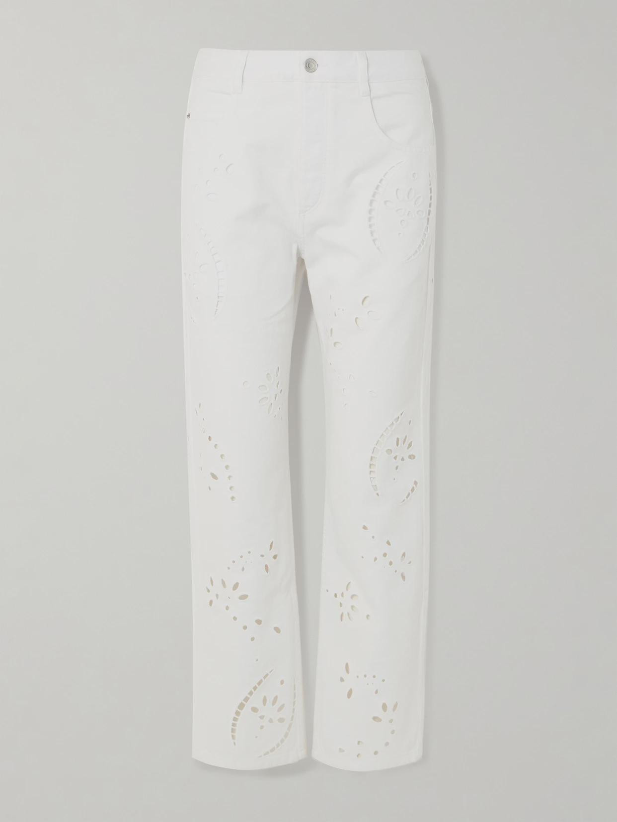 Isabel Marant - Irina High-rise Straight-leg Broderie Anglaise Jeans - White | NET-A-PORTER (UK & EU)