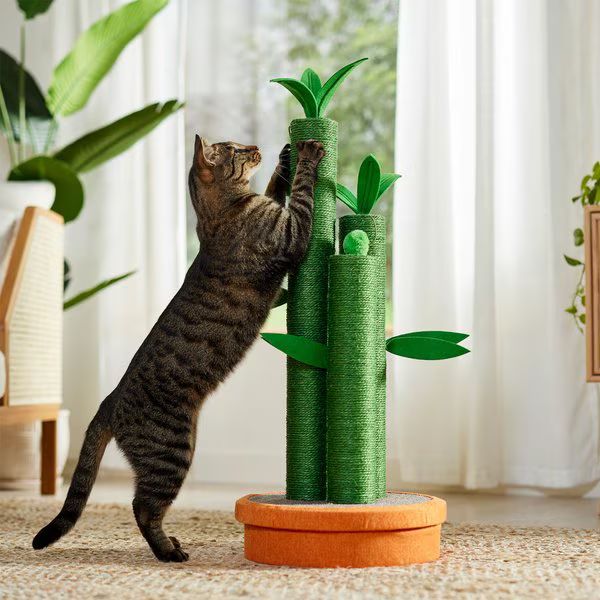 Frisco Lucky Bamboo 35.5" Cat Scratching Posts with Toys | Chewy.com